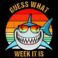 Guess What Week It Is Funny Shark Gift & Kids 16 in Basic Backpack