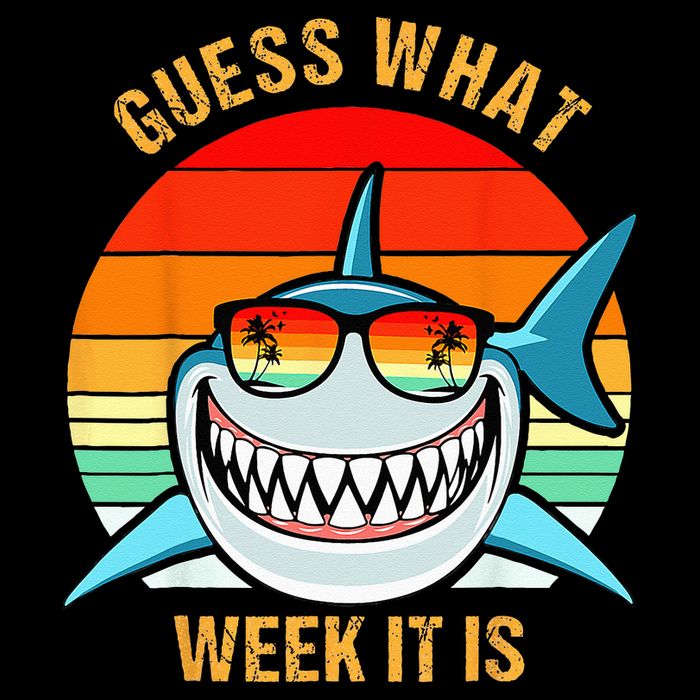 Guess What Week It Is Funny Shark Gift & Kids 16 in Basic Backpack