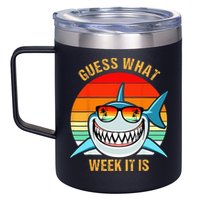 Guess What Week It Is Funny Shark Gift & Kids 12oz Stainless Steel Coffee Mug