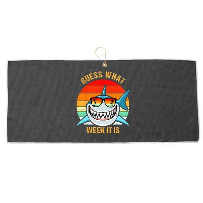 Guess What Week It Is Funny Shark Gift & Kids Large Microfiber Waffle Golf Towel