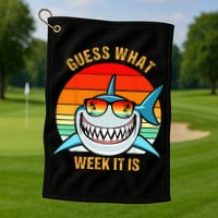 Guess What Week It Is Funny Shark Gift & Kids Golf Towel