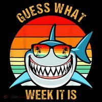 Guess What Week It Is Funny Shark Gift & Kids Zip Tote Bag