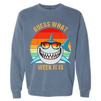 Guess What Week It Is Funny Shark Gift & Kids Garment-Dyed Sweatshirt