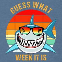 Guess What Week It Is Funny Shark Gift & Kids Garment-Dyed Sweatshirt