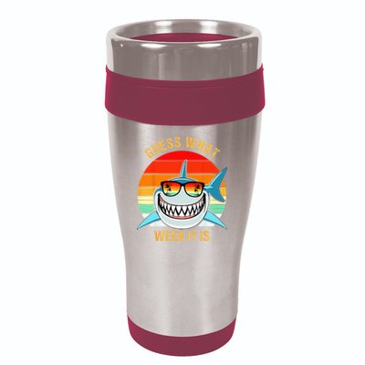 Guess What Week It Is Funny Shark Gift & Kids 16oz Travel Tumbler