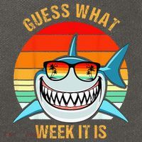 Guess What Week It Is Funny Shark Gift & Kids Cotton Canvas Backpack