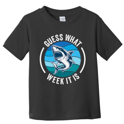 Guess What Week It Is Funny Shark Joke Retro Vintage Ocean Toddler T-Shirt