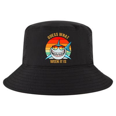 Guess What Week It Is Funny Shark Gift Womens & Kids Cool Comfort Performance Bucket Hat