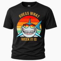 Guess What Week It Is Funny Shark Gift Womens & Kids Cooling Performance Crew T-Shirt