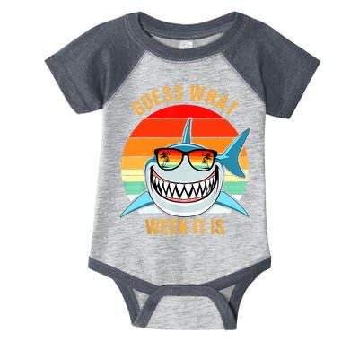 Guess What Week It Is Funny Shark Gift Womens & Kids Infant Baby Jersey Bodysuit