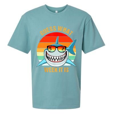 Guess What Week It Is Funny Shark Gift Womens & Kids Sueded Cloud Jersey T-Shirt