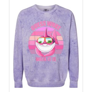 Guess What Week It Is Funny Pink Shark Colorblast Crewneck Sweatshirt