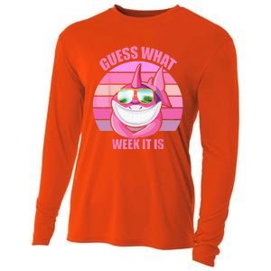 Guess What Week It Is Funny Pink Shark Cooling Performance Long Sleeve Crew