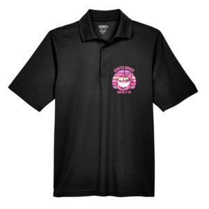 Guess What Week It Is Funny Pink Shark Men's Origin Performance Pique Polo