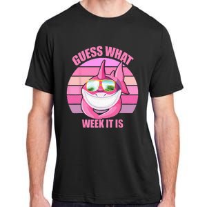 Guess What Week It Is Funny Pink Shark Adult ChromaSoft Performance T-Shirt