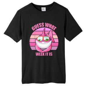 Guess What Week It Is Funny Pink Shark Tall Fusion ChromaSoft Performance T-Shirt