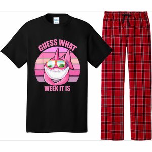 Guess What Week It Is Funny Pink Shark Pajama Set