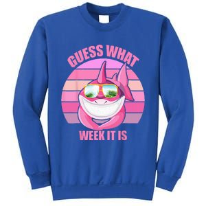 Guess What Week It Is Funny Pink Shark Sweatshirt