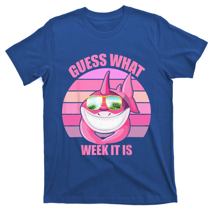 Guess What Week It Is Funny Pink Shark T-Shirt