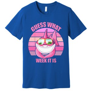 Guess What Week It Is Funny Pink Shark Premium T-Shirt