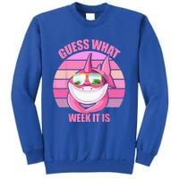 Guess What Week It Is Funny Pink Shark Tall Sweatshirt