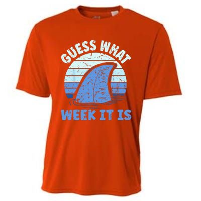 Guess What Week It Is Funny Shark Gifts Cooling Performance Crew T-Shirt