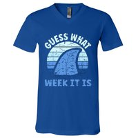 Guess What Week It Is Funny Shark Gifts V-Neck T-Shirt