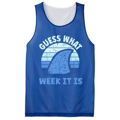 Guess What Week It Is Funny Shark Gifts Mesh Reversible Basketball Jersey Tank