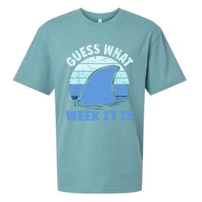 Guess What Week It Is Funny Shark Gifts Sueded Cloud Jersey T-Shirt