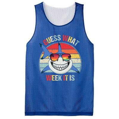 Guess What Week It Is Funny Shark Joke Mesh Reversible Basketball Jersey Tank