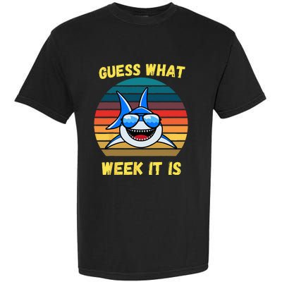 Guess What Week It Is Funny Shark Vintage Garment-Dyed Heavyweight T-Shirt