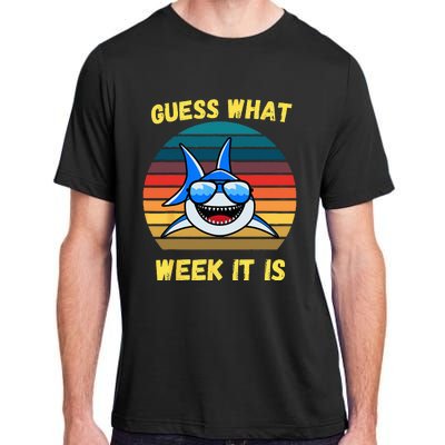 Guess What Week It Is Funny Shark Vintage Adult ChromaSoft Performance T-Shirt