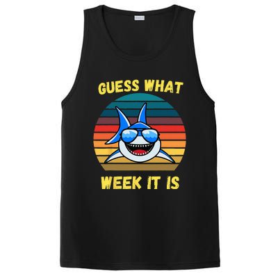 Guess What Week It Is Funny Shark Vintage PosiCharge Competitor Tank