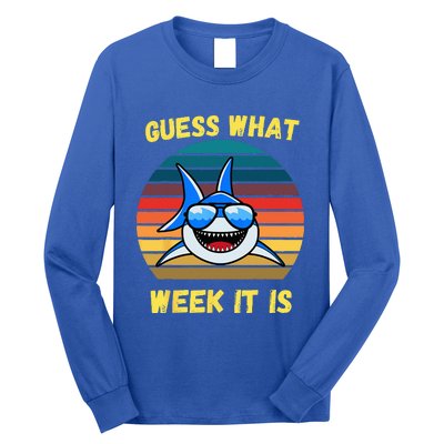 Guess What Week It Is Funny Shark Vintage Long Sleeve Shirt