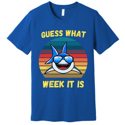 Guess What Week It Is Funny Shark Vintage Premium T-Shirt