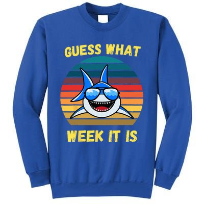 Guess What Week It Is Funny Shark Vintage Tall Sweatshirt