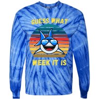 Guess What Week It Is Funny Shark Vintage Tie-Dye Long Sleeve Shirt