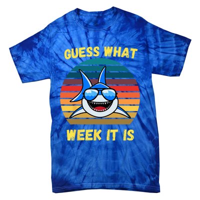 Guess What Week It Is Funny Shark Vintage Tie-Dye T-Shirt