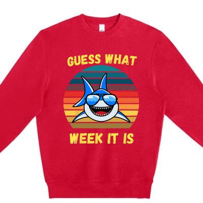 Guess What Week It Is Funny Shark Vintage Premium Crewneck Sweatshirt