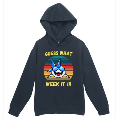 Guess What Week It Is Funny Shark Vintage Urban Pullover Hoodie