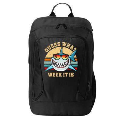 Guess What Week It Is Funny Shark Vintage City Backpack