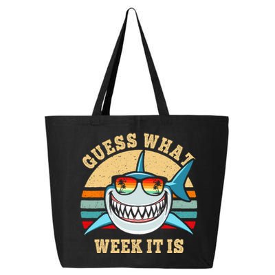 Guess What Week It Is Funny Shark Vintage 25L Jumbo Tote