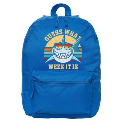 Guess What Week It Is Funny Shark Vintage 16 in Basic Backpack