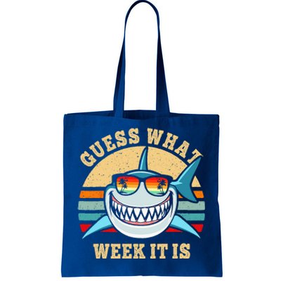 Guess What Week It Is Funny Shark Vintage Tote Bag