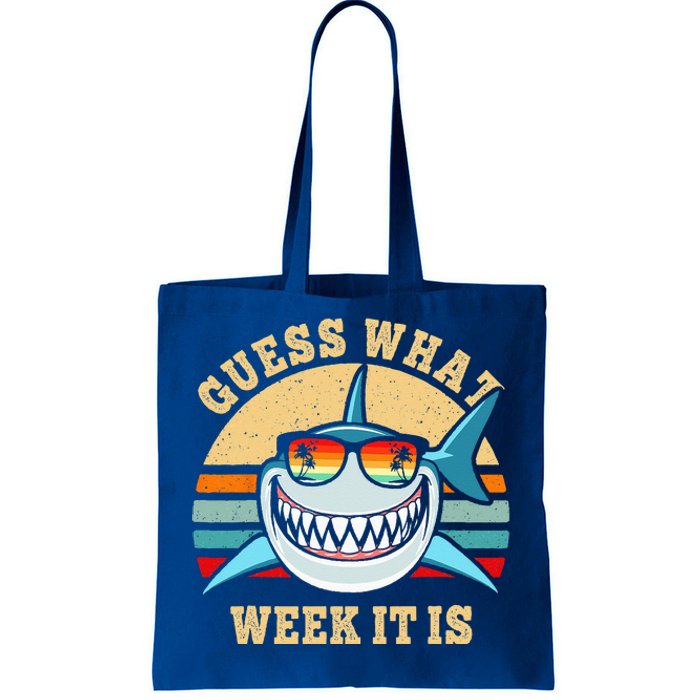 Guess What Week It Is Funny Shark Vintage Tote Bag