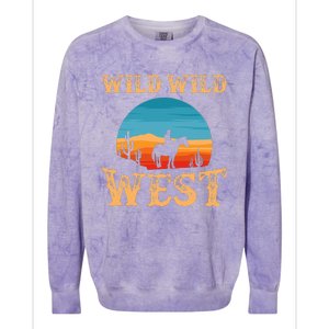 Great Wild Wild West Cowboy Design Western Country Fan Colorblast Crewneck Sweatshirt