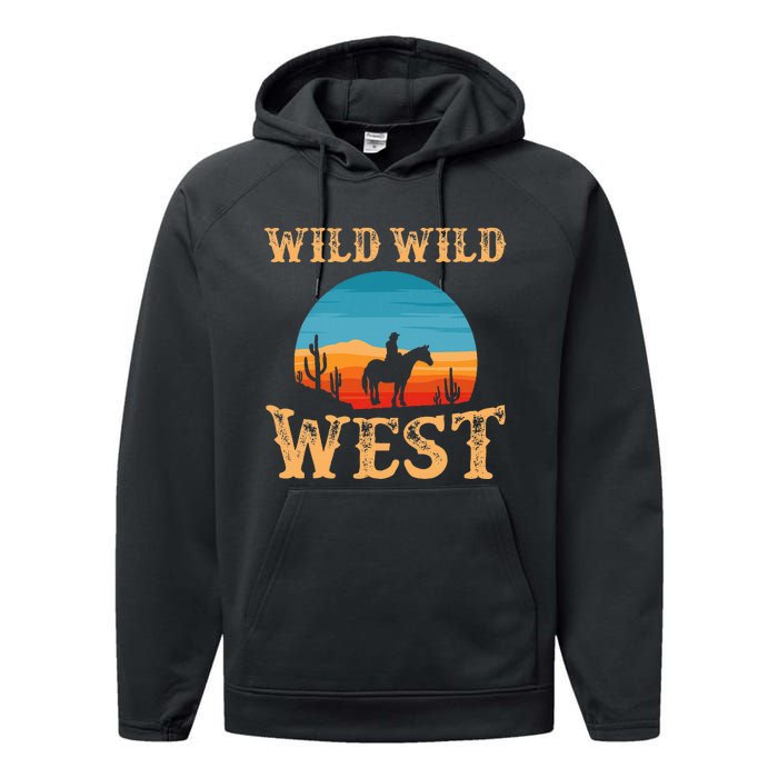 Great Wild Wild West Cowboy Design Western Country Fan Performance Fleece Hoodie