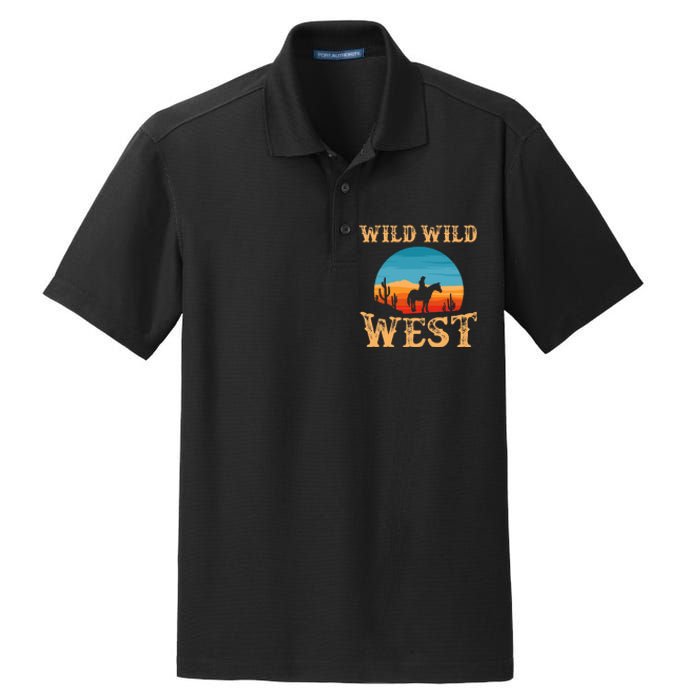 Great Wild Wild West Cowboy Design Western Country Fan Dry Zone Grid Polo