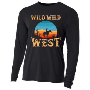 Great Wild Wild West Cowboy Design Western Country Fan Cooling Performance Long Sleeve Crew