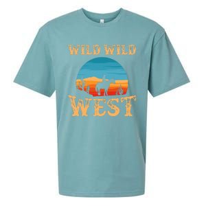 Great Wild Wild West Cowboy Design Western Country Fan Sueded Cloud Jersey T-Shirt